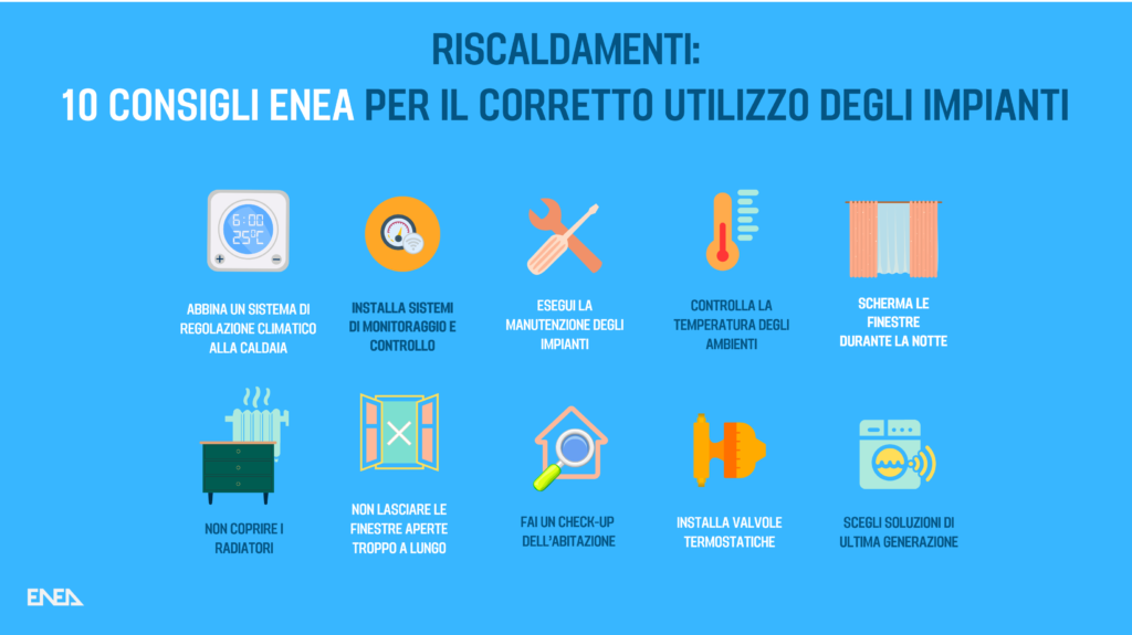 Energia. Da ENEA 10 consigli sul corretto utilizzo impianti riscaldamento